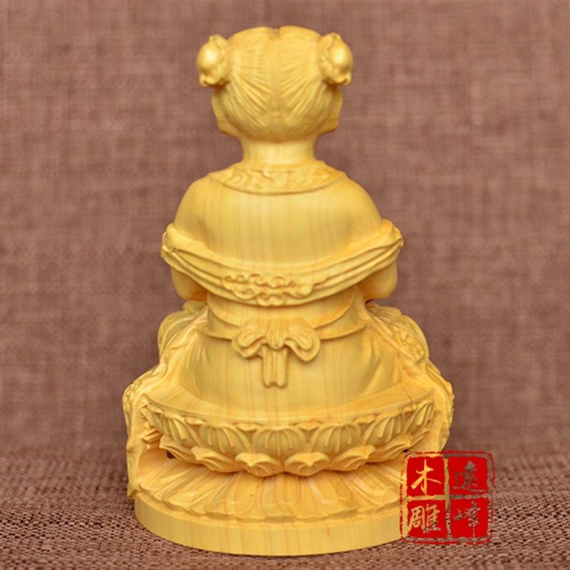 黄杨木雕实木雕刻哪吒三太子莲花太子中坛元帅精雕工艺品摆件4寸,淘宝优惠券,粉丝福利购,淘宝优惠卷