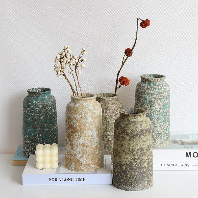 油画风陶瓷花瓶高级感艺术美学创意复古陶罐花瓶摆件客厅插花孤品,淘宝优惠券,粉丝福利购,淘宝优惠卷