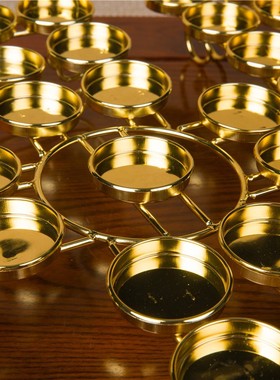 万字双排49盏莲花荷花酥油灯灯座灯架佛灯供灯家用烛台供品摆件