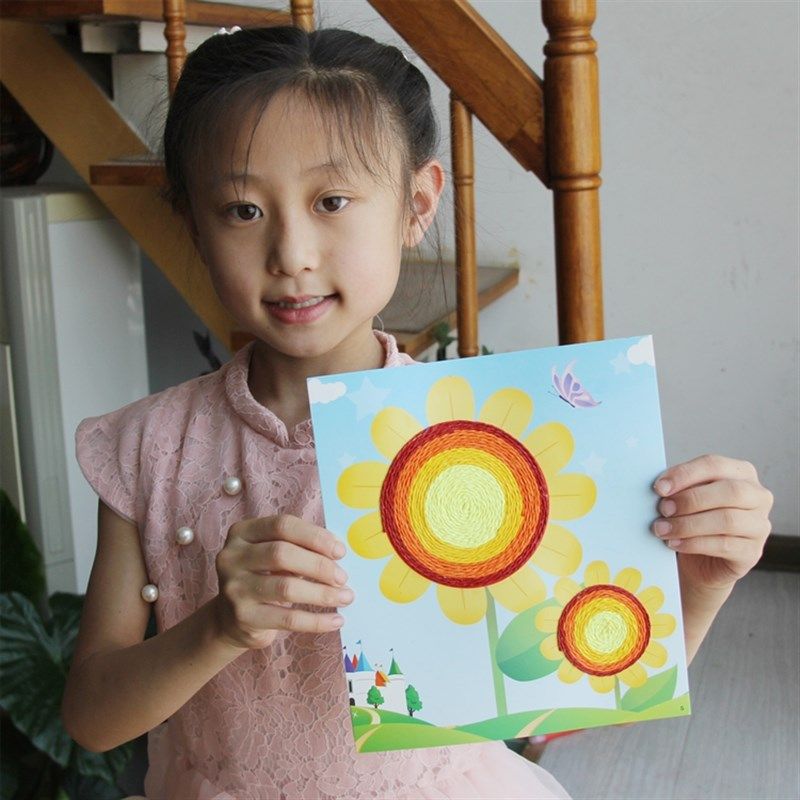 儿童创意纸绳画套装幼儿园手工DIY制作材料玩具彩色绳子粘贴画,淘宝优惠券,粉丝福利购,淘宝优惠卷