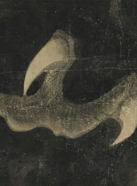 陈容神龙沛雨图所翁龙画真迹超清微喷复制品客厅玄关装饰画挂轴画