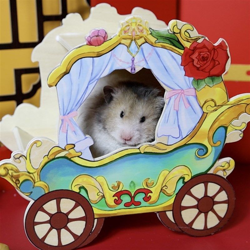 QIQIANWU七千五 龙华富贵仓鼠国风造景家具玩具龙年金丝熊灯笼,淘宝优惠券,粉丝福利购,淘宝优惠卷