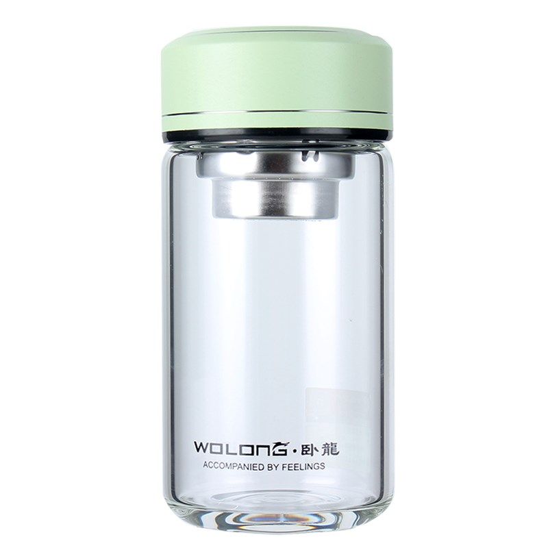 卧龙小水杯子迷你单层玻璃杯加厚女生可爱小茶杯带滤网便携小容量,淘宝优惠券,粉丝福利购,淘宝优惠卷