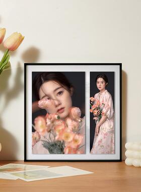 沐海diy定制九宫格相框拼图照片磁吸婚纱照挂墙磁性画框金属木框