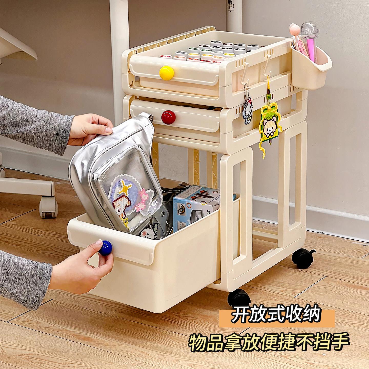 Dopamine under table storage box hole board spelled bean storage shelf living room drawer type floor-standing removable storage push