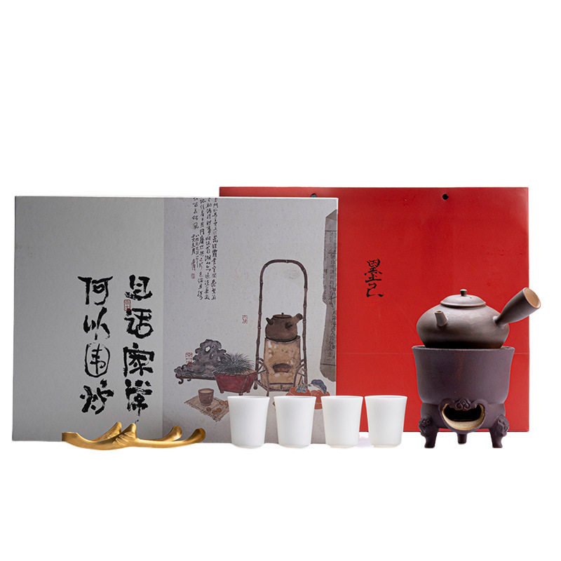 Moji antique three-legged wind stove and tea making set