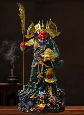 武财神关公神像九龙元宝关羽关帝圣君真身关二爷树脂招财供奉摆件