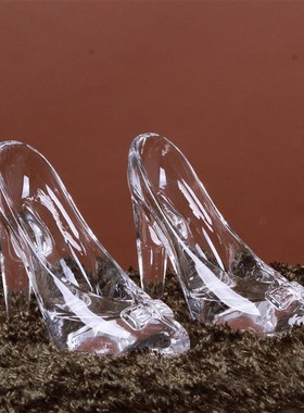 灰姑娘水晶玻璃鞋浪漫七夕送女友闺密生日家居饰品创意情人节礼物