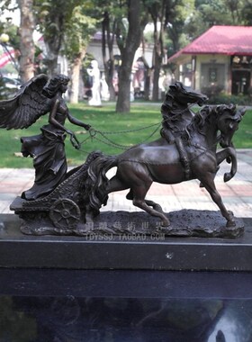 罗马战车天使女铜像雕塑家居装饰品电视酒柜玄关展示架办公室摆件