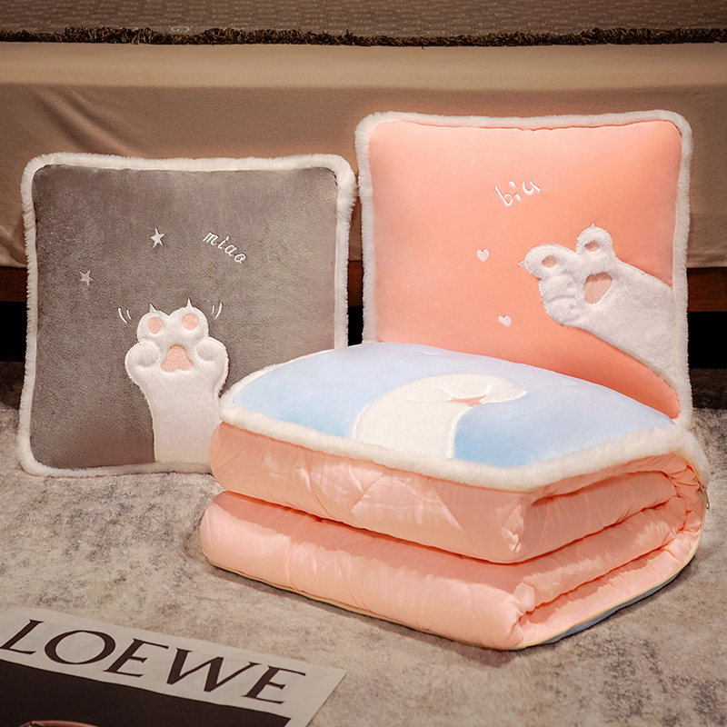 抱枕被子两用二合一办公室加厚午睡枕头汽车折叠车用靠枕午休毯子,淘宝优惠券,粉丝福利购,淘宝优惠卷