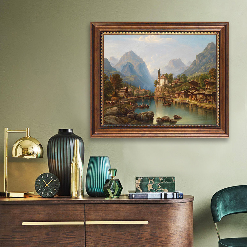 欧式风景油画客厅山水沙发背景墙餐厅饭厅挂画美式走廊过道装饰画,淘宝优惠券,粉丝福利购,淘宝优惠卷