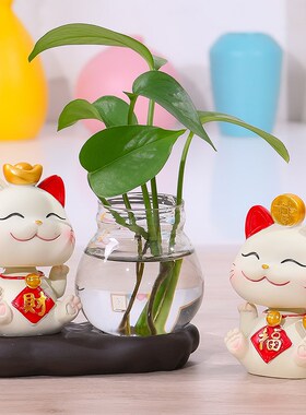 招财猫摆件家居客厅店铺开业收银台可爱小摆设发财猫创意礼品摆件