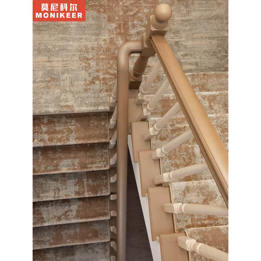 Lightweight luxury covered home stair step mat glue-free self-adhesive carpet step non-slip stair mat washable and