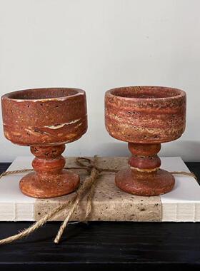 中古摆件样板间样品屋展示中心客厅玄关柜烛台大理石杯子花器软装
