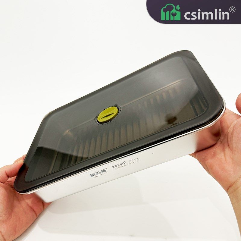 厨森林特大容量保鲜盒304钢冰箱冷冻专用水果蔬菜收纳盒密封盒子,淘宝优惠券,粉丝福利购,淘宝优惠卷