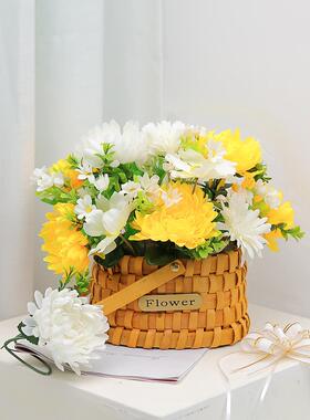 清明彷真花塑料花清明节花束永生花摆件扫墓花墓碑用品祭祀花菊花