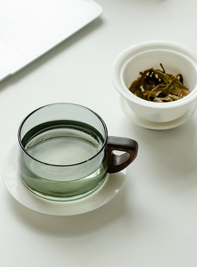 现代办公简约玻璃泡茶杯茶水分离咖啡杯过滤便携式收纳旅行套装