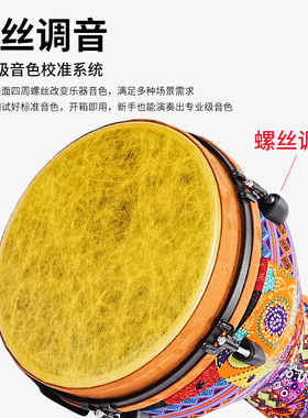 12寸ABS非洲鼓螺丝可调音大10寸学生仿兽皮专业手鼓专业演奏