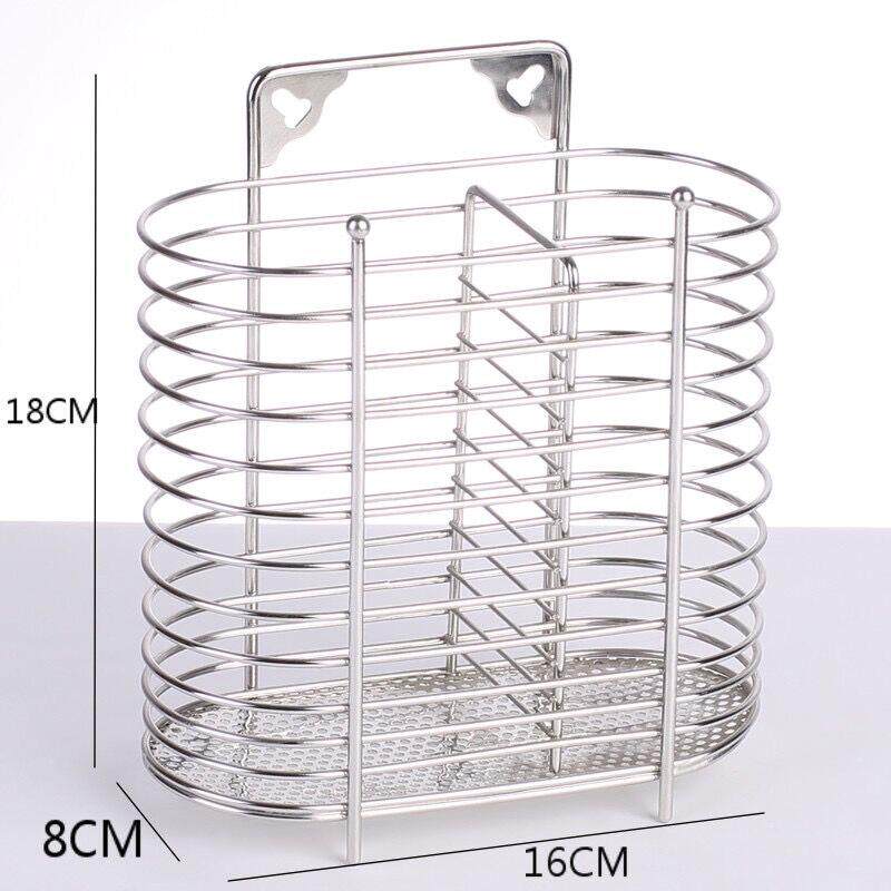 Stainless steel chopstick cage household kitchen chopstick storage box chopstick barrel wall-mounted chopstick rack drain chopstick basket cage