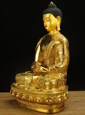 阿弥陀佛纯铜藏传密宗鎏金7寸10寸15寸佛像供铜佛像摆件三宝佛像