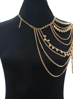 古装汉服肩链欧美肩膀饰品古风链条流苏肩饰异域风情服装肩部配饰