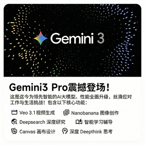 【Gemini3pro！稳定不降智】Gemini pro 3.1 nano会员代充 - 图0