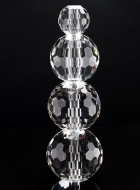 水晶穿中孔切面刻面多面玻璃球家居工程装饰桌面摆件楼梯扶手包邮