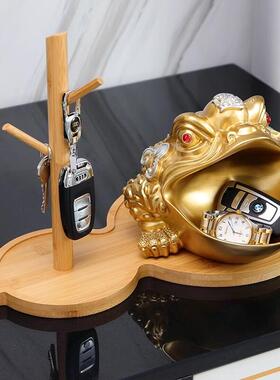 金蟾招财钥匙收纳摆件入户玄关家居装饰品进门口鞋柜创意钥匙挂架