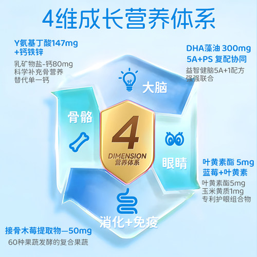 江中中童营养包氨基丁酸DHA7-18岁青少年钙铁锌叶黄素官方旗舰店 - 图0