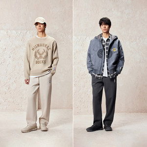 杰克琼斯户外运动男装士冬春季卫裤NBA联名款潮长裤裤子22531D050