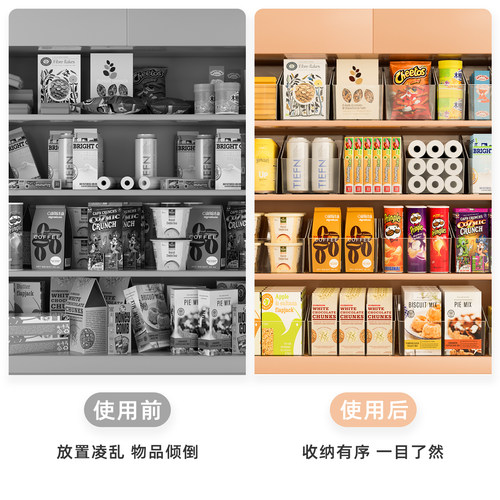透明小零食收纳盒斜口储物筐塑料橱柜整理箱杂物亚克力展示盒子 - 图2