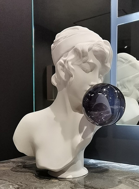 轻奢吹泡泡女孩摆件北欧创意人物雕塑样板间客厅橱窗艺术软装饰品