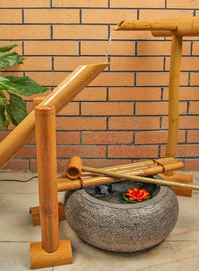 庭院装饰流水惊鹿流水摆件石钵过滤器日式滴水器