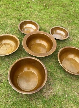 大号黄铜纯手工加厚铜盆火锅盆水盆洗脸盆火盆家用盆