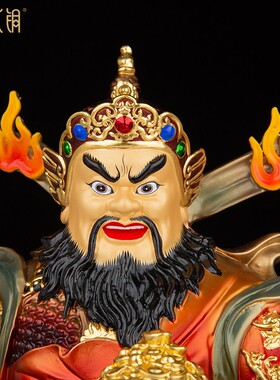 纯铜赵公明武财神招财神像摆件