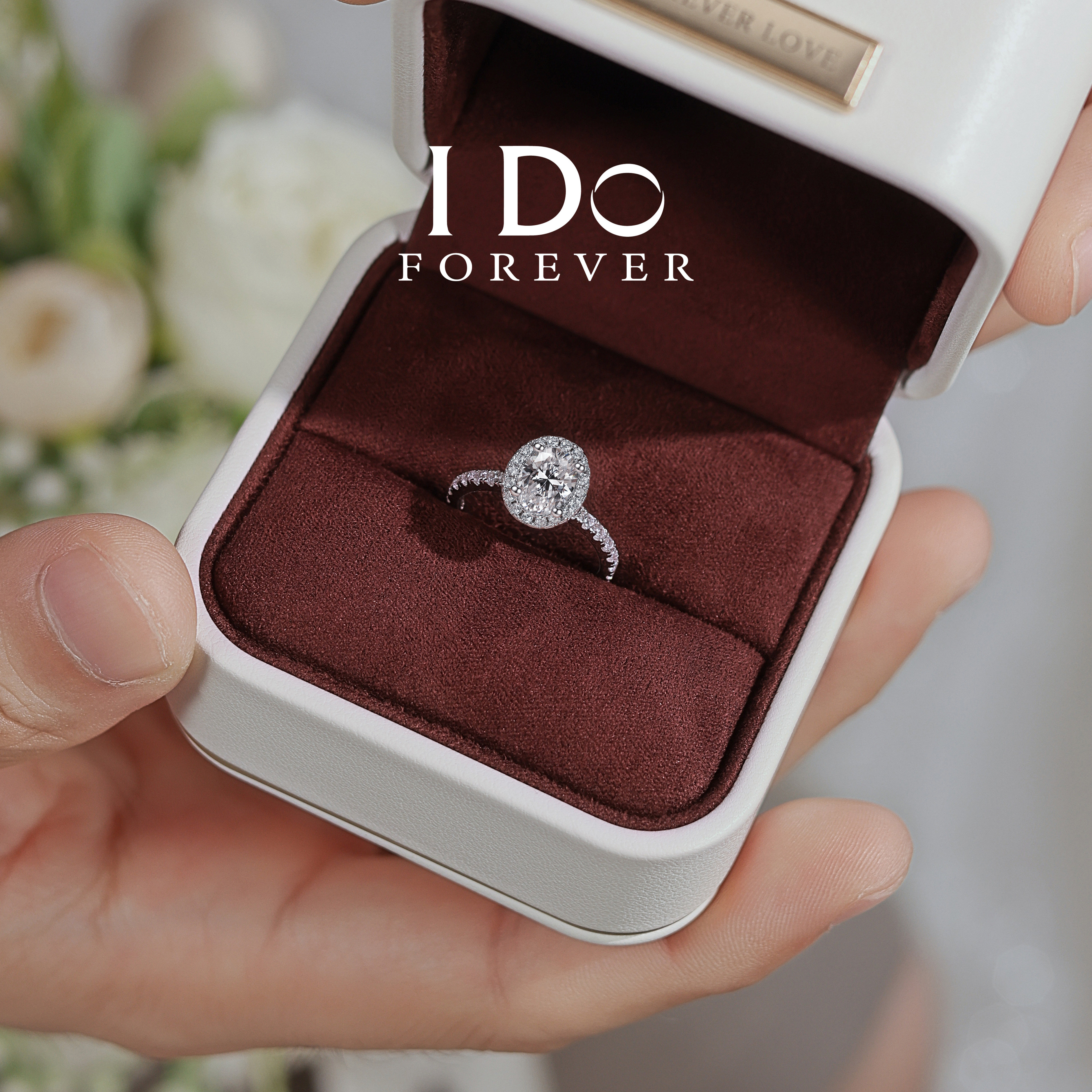 IDO Forever cultured diamond pigeon egg diamond ring