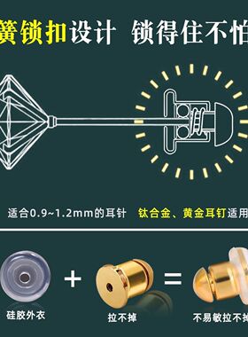 睡觉不摘防掉耳堵耳钉后塞