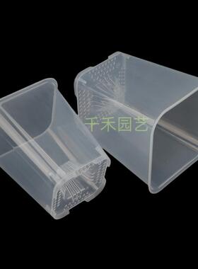 蝴蝶兰花盆控根透气带空气柱热植石斛多肉正方呼吸盆透明塑料方盆