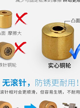 4个装塑钢窗滑轮推拉窗滚轮老式88型不锈钢单铜轮移门轨道滚轮子