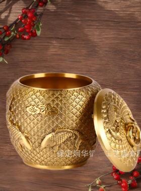 厂家黄铜制作 铜茶叶罐 鲤鱼茶叶罐 茶具用品 量大价低