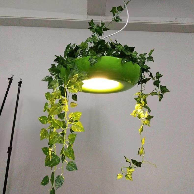 白色吊灯铝材艺术灯花盆空中花园盆栽植物北欧餐厅灯创意吊灯灯具,淘宝优惠券,粉丝福利购,淘宝优惠卷