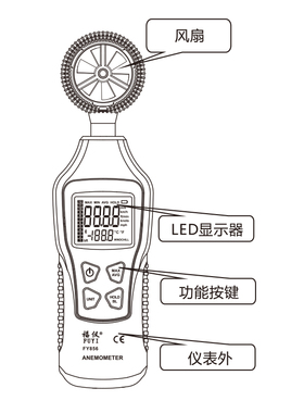 福仪FY856风速仪手持式测风仪风速计风力测试仪风速温度测量仪