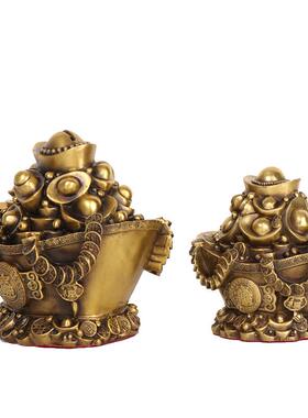 杨铜记 铜器元宝聚宝盆 储钱罐 摆件 金钱元宝