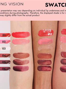 Crystal Nozzle Tube Lip Gloss 六色珠光闪效水润唇蜜
