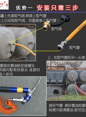 车载手气动连打黄油枪空压挖机械润滑储气罐通用加注黄油抢头枪嘴