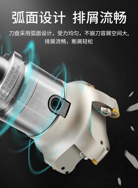 数控圆鼻面铣刀盘圆刀片R5 R6加工中心CNC铣刀盘粗加工EMR-50-63
