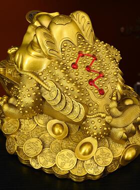 黄铜聚宝盆金蟾三组蟾蜍八方来财桌面摆件家居卧室办公室乔迁礼品