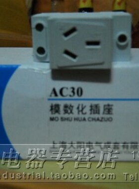 大阳AC30三插模数化插座 导轨式安装 配电箱专用插座开关