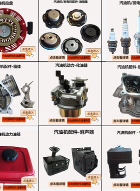 汽油机配件大全全套168F170Fgx160水泵拉盘 化油器 消声器 空滤器