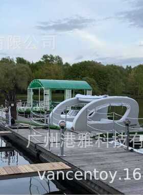 景区充气游艇便携式水上充气船太阳能景区游船电动轻舟海上度假船